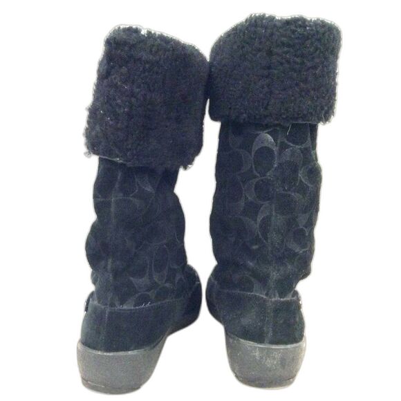 Coach Tamala Signature Suede Shearling Boots - Size 7 - Picture 3 of 5